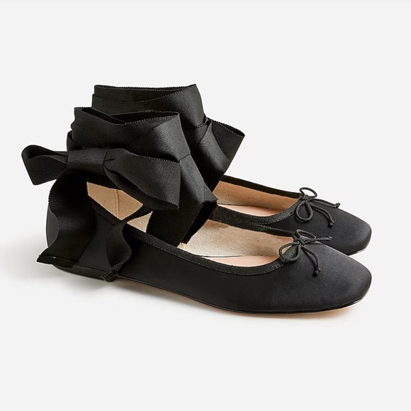 Jcrew Quinn lace-up ballet flats in satin